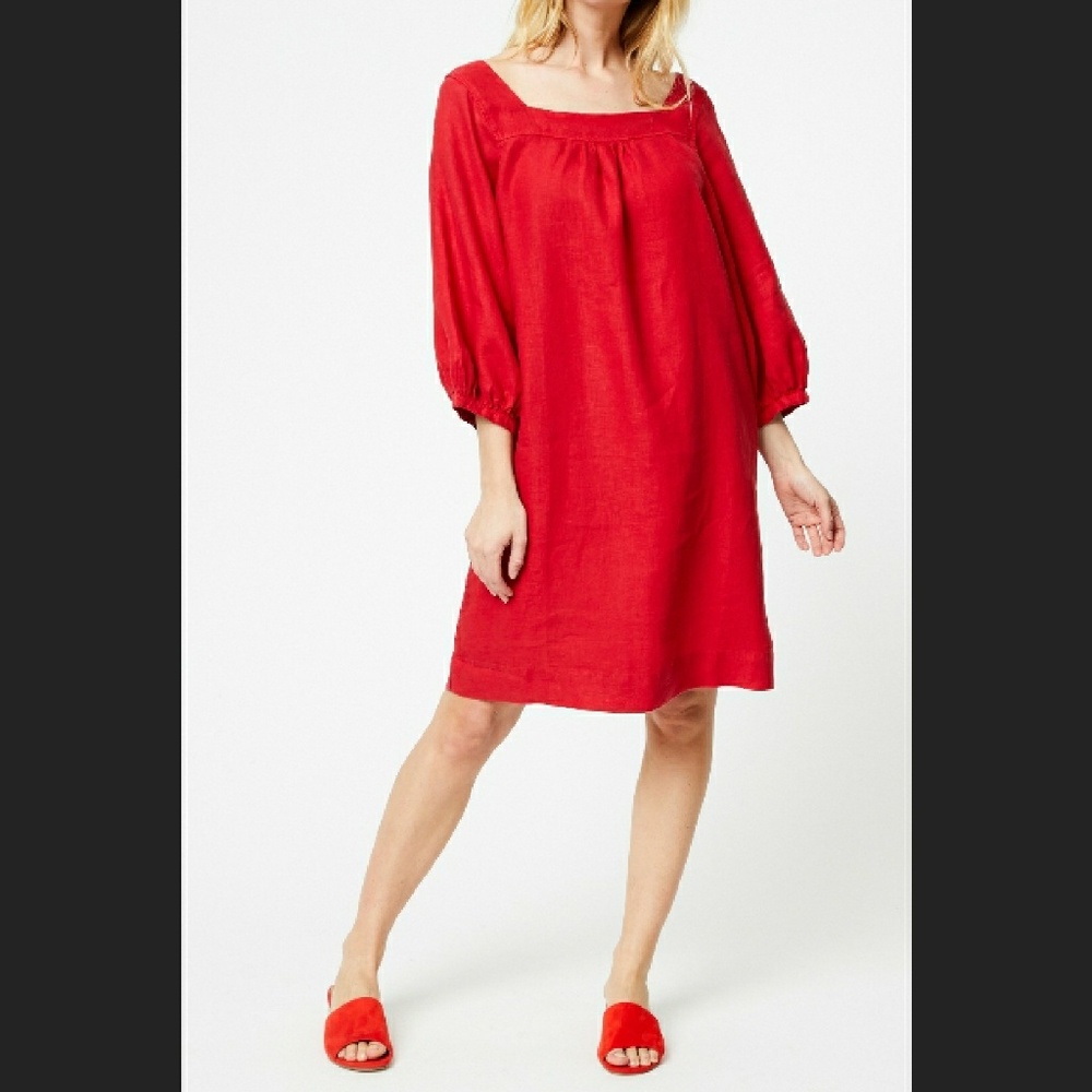 Red Linen Mini Dress